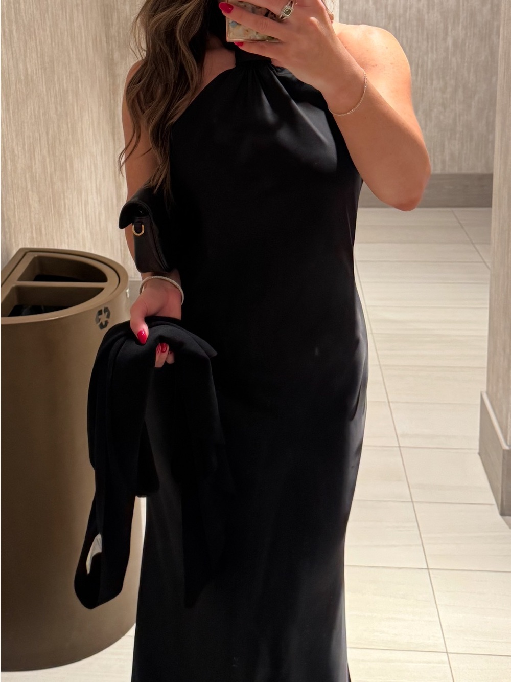 Black knot neck gown